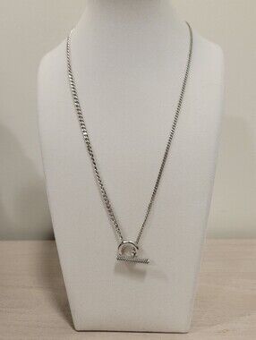 Bottega Veneta Sterling Silver Toggle Pendant Necklace
